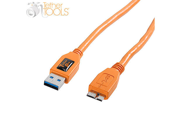 TetherPro USB 3.0 Male to Micro-B Hi-Vis Orange 4.6m